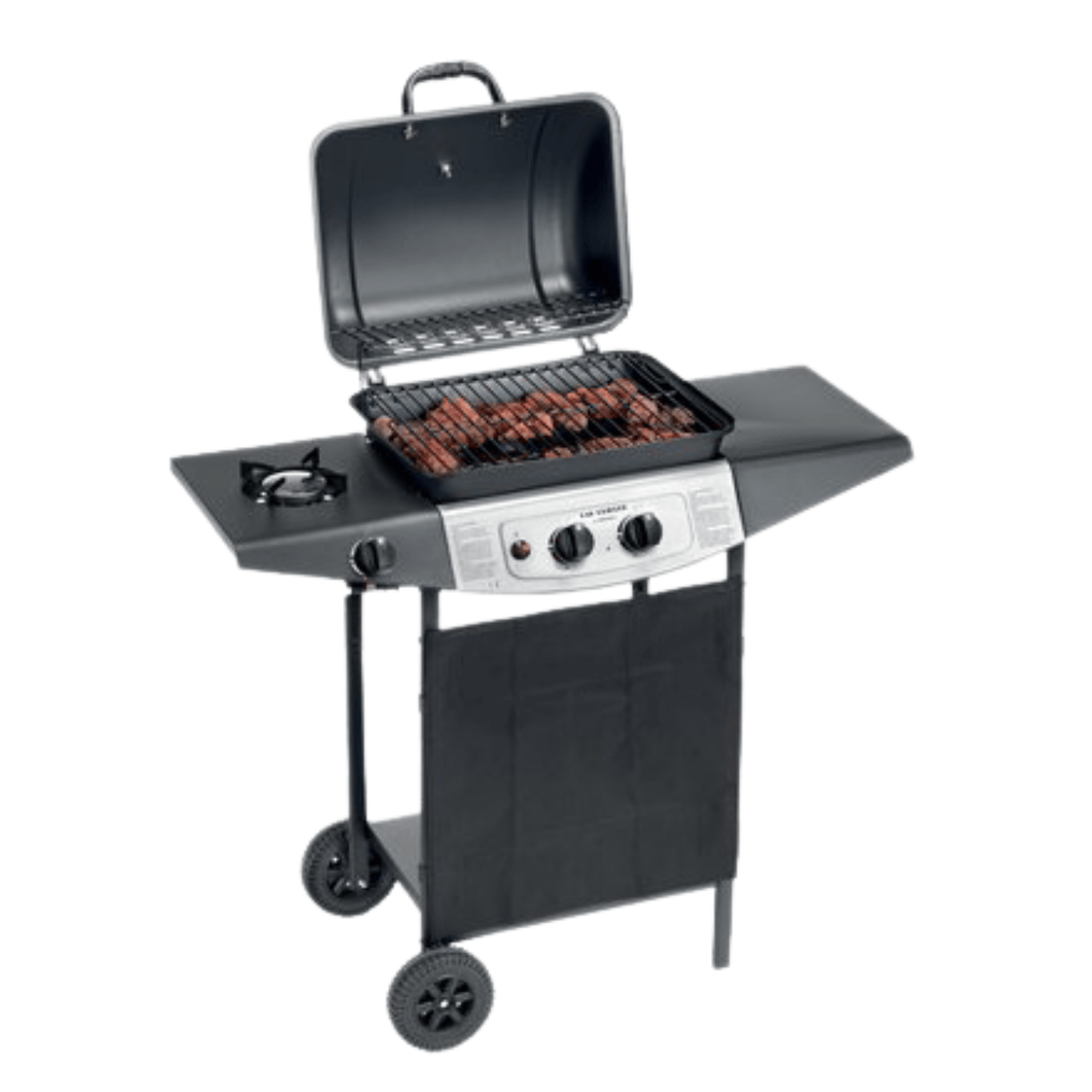 Barbecue A Gas Double Cooking System Ompagrill | Roccia Lavica E Cottura Riflessa | 2 Bruciatori Inox