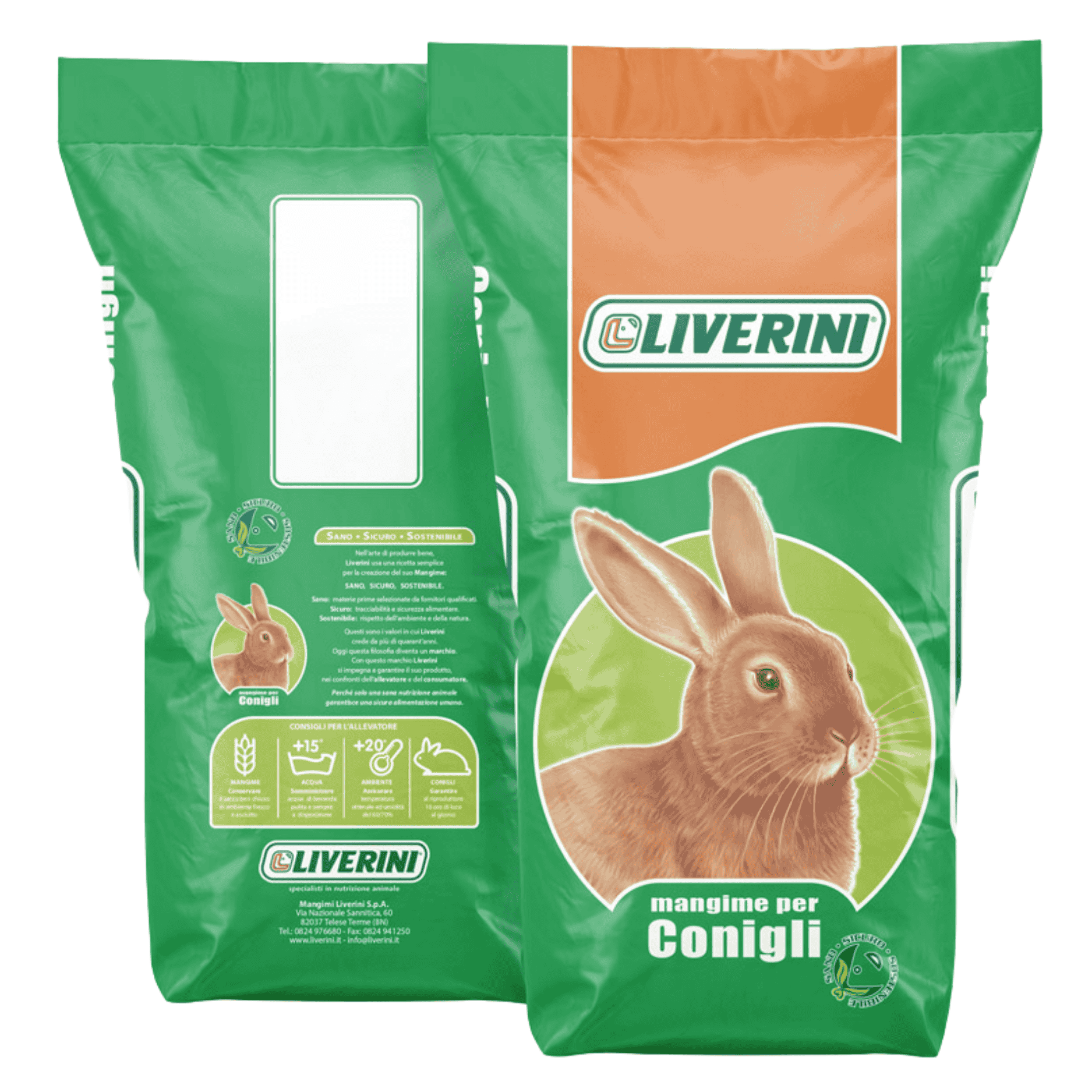 Mangime Completo Conigli Liverini C14X | Pellet 3 Mm | Ciclo Unico | 25 Kg