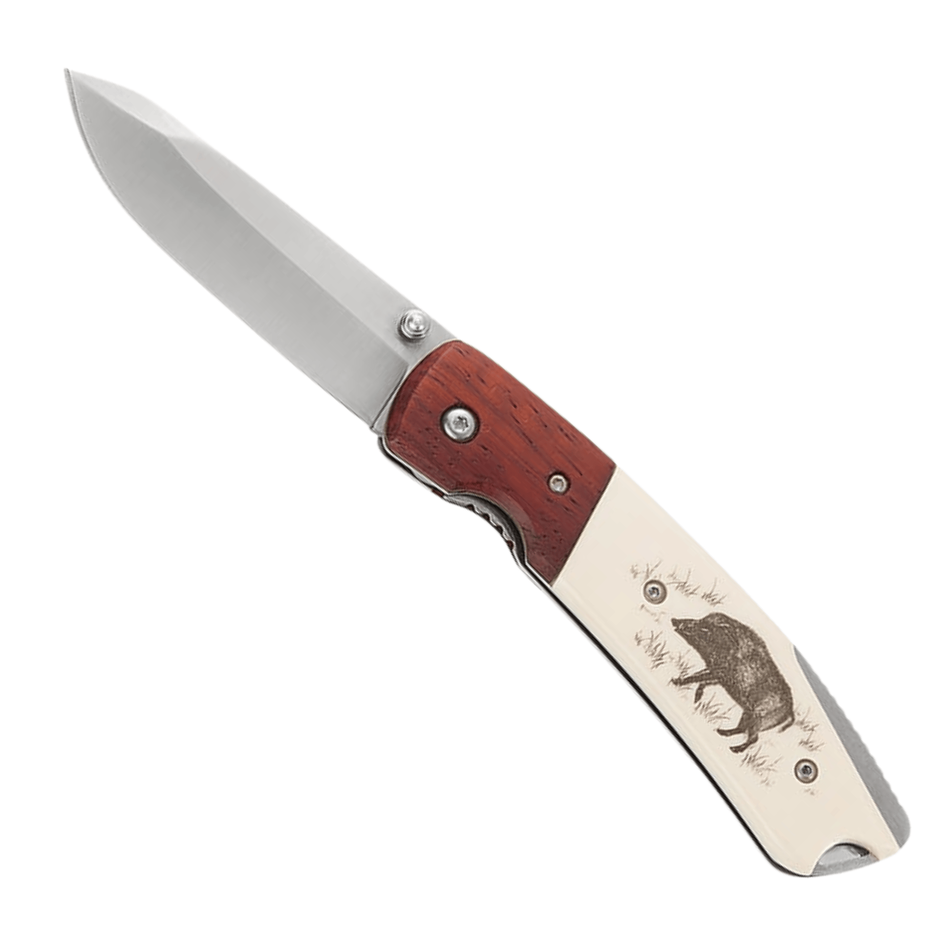 Coltello Da Tasca Ausonia Bray | Lama Inox Speciale | Manico Plastica E Legno