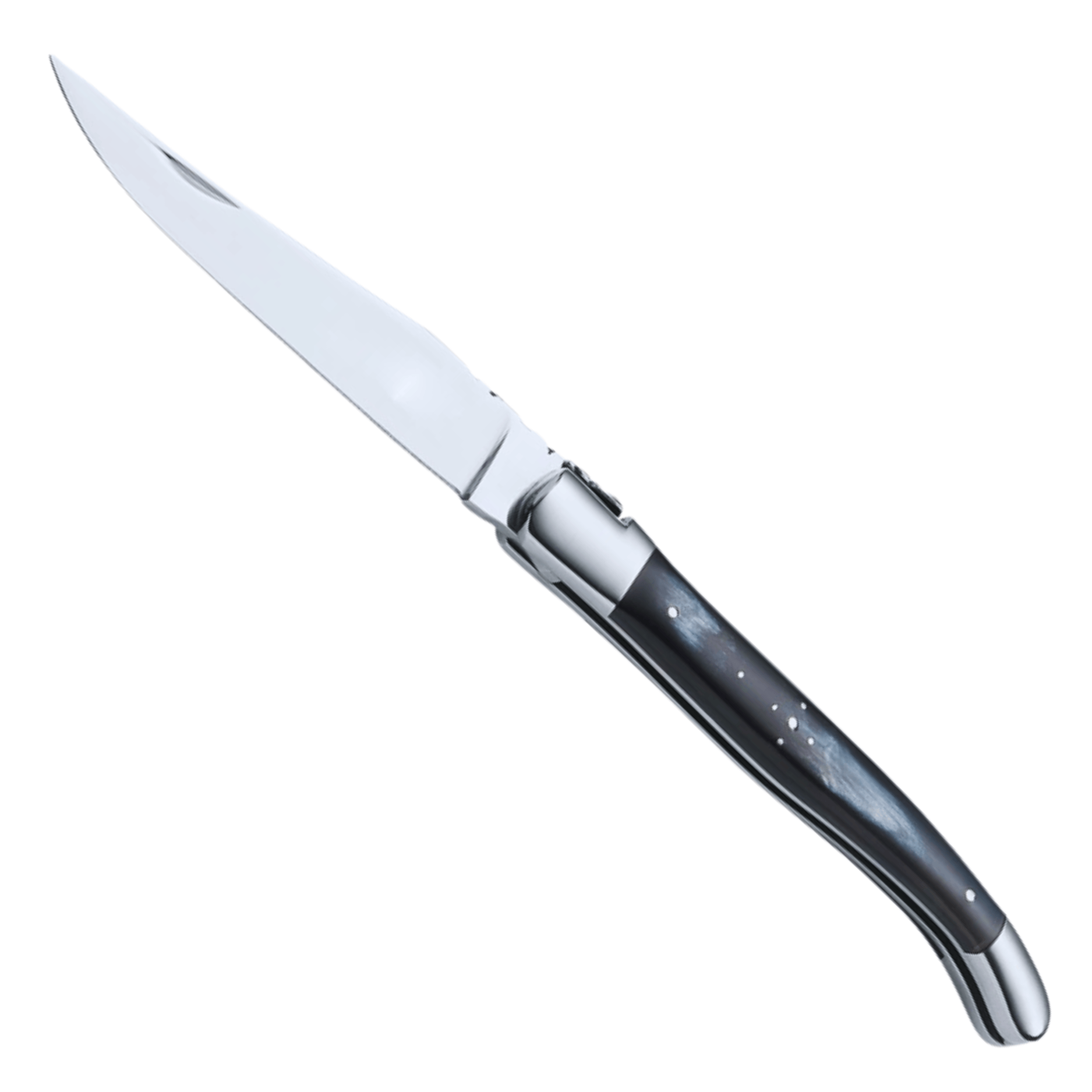 Coltello Da Tasca Ausonia 'Liguiole' | Lama In Acciaio Inox Speciale | Manico In Acciaio Con Inserti In Micarta | Cm 21,5 | Peso 0,12 Kg