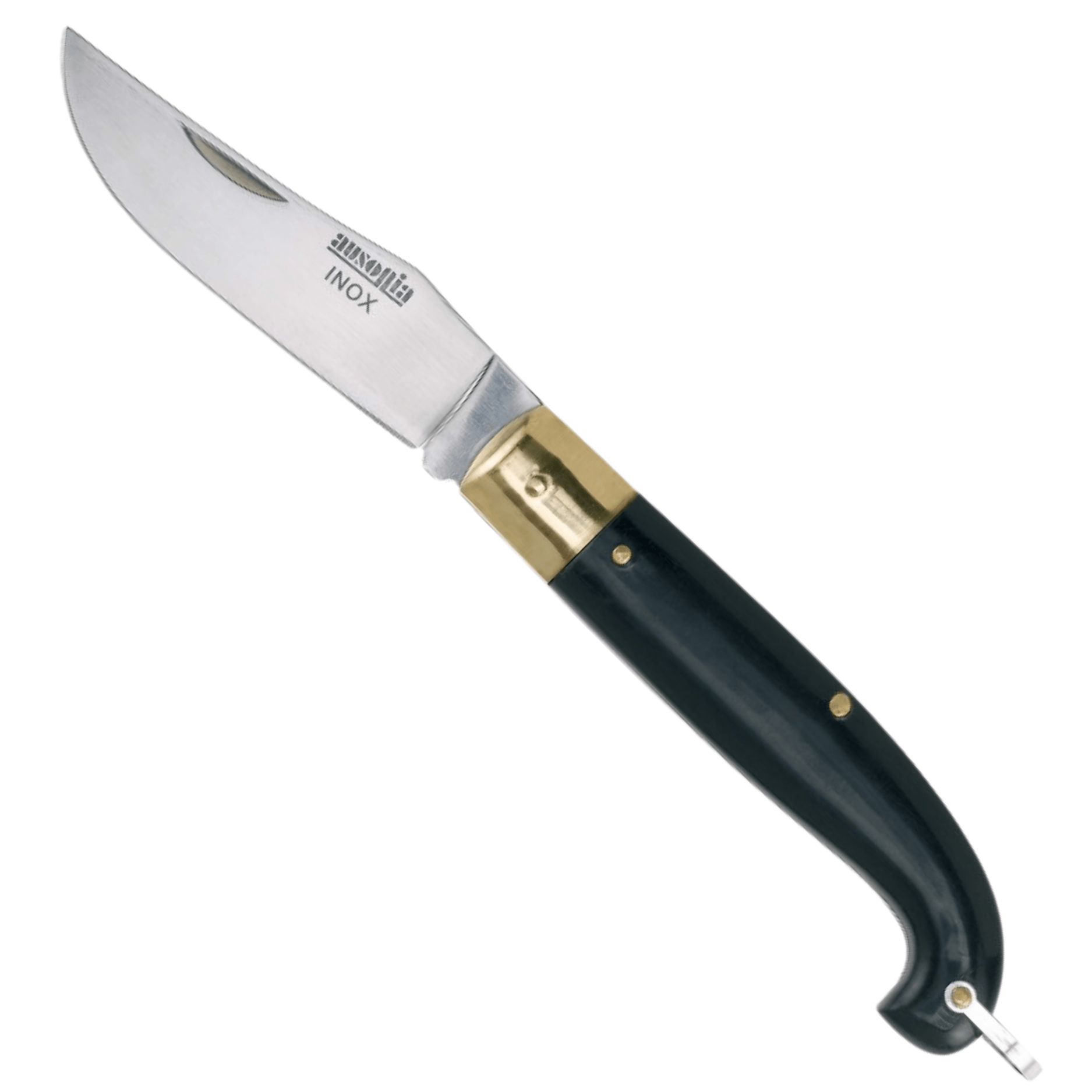 Coltello Tascabile Zuavo Ausonia | Lama In Acciaio Inox | Manico Finto Corno