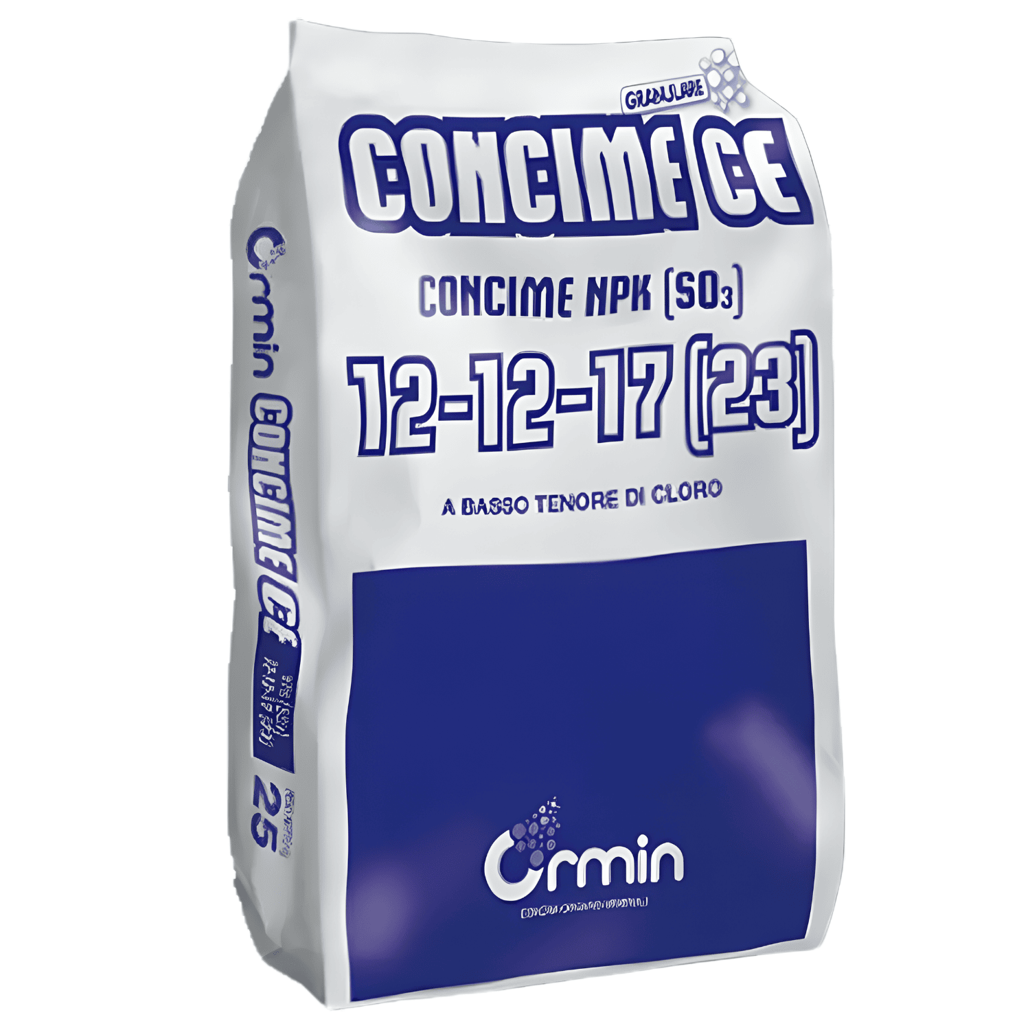 CONCIME ORGANO-MINERALI ORMIN NPK 12-12-17 UNIVERSALE 25KG BASSO TENORE DI CLORO