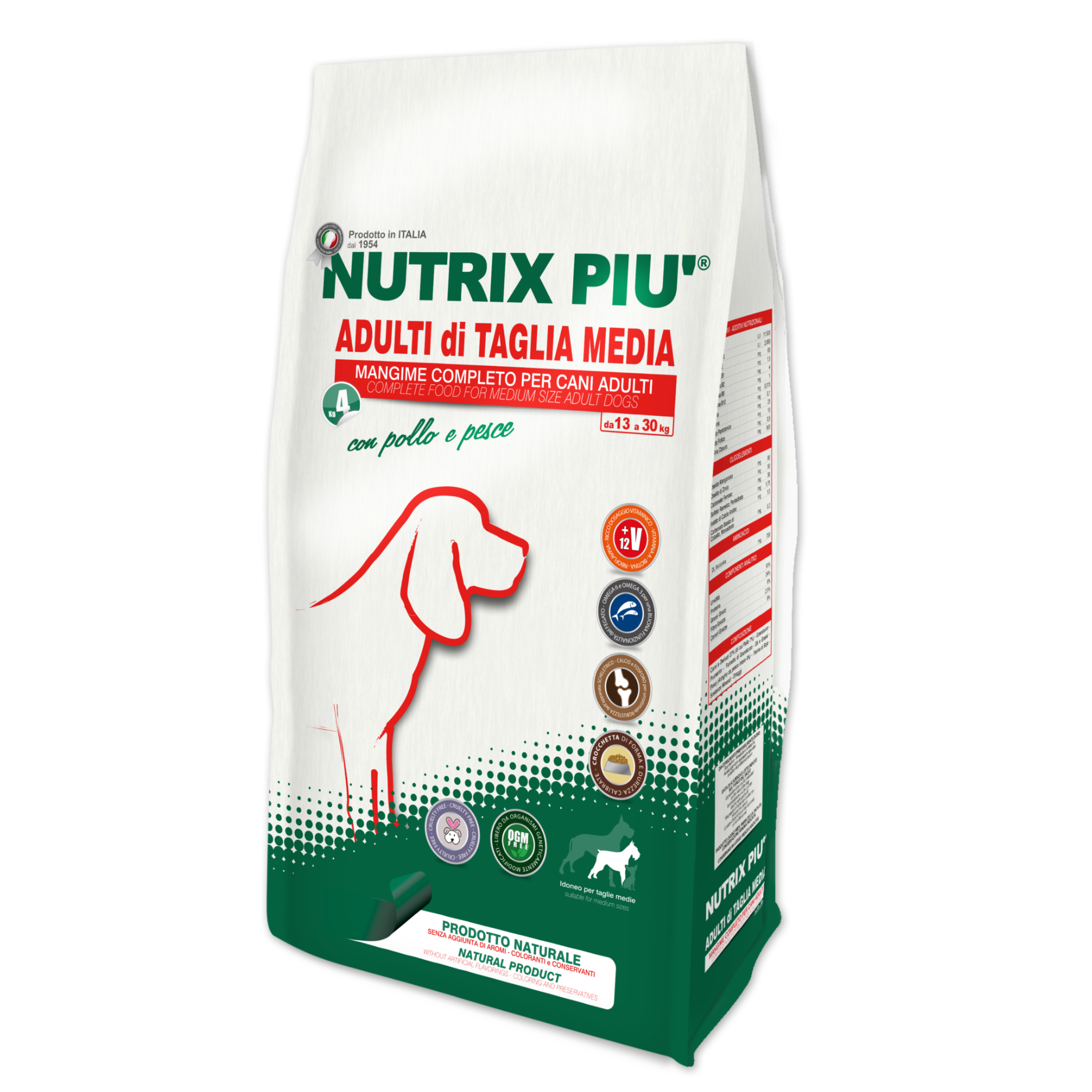 NUTRIX PIU' ADULTI TAGLIA MEDIA 4KG