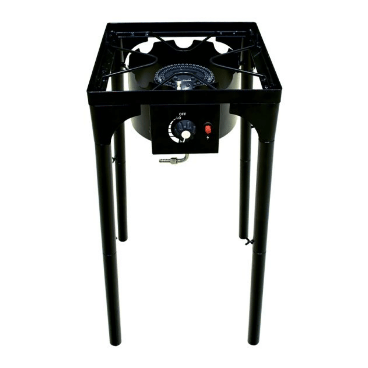 Omac Drago Professional Gas Stove, 40x40x80 cm | 8.5 kW Cast Iron Burner | Black Painted Iron Frame