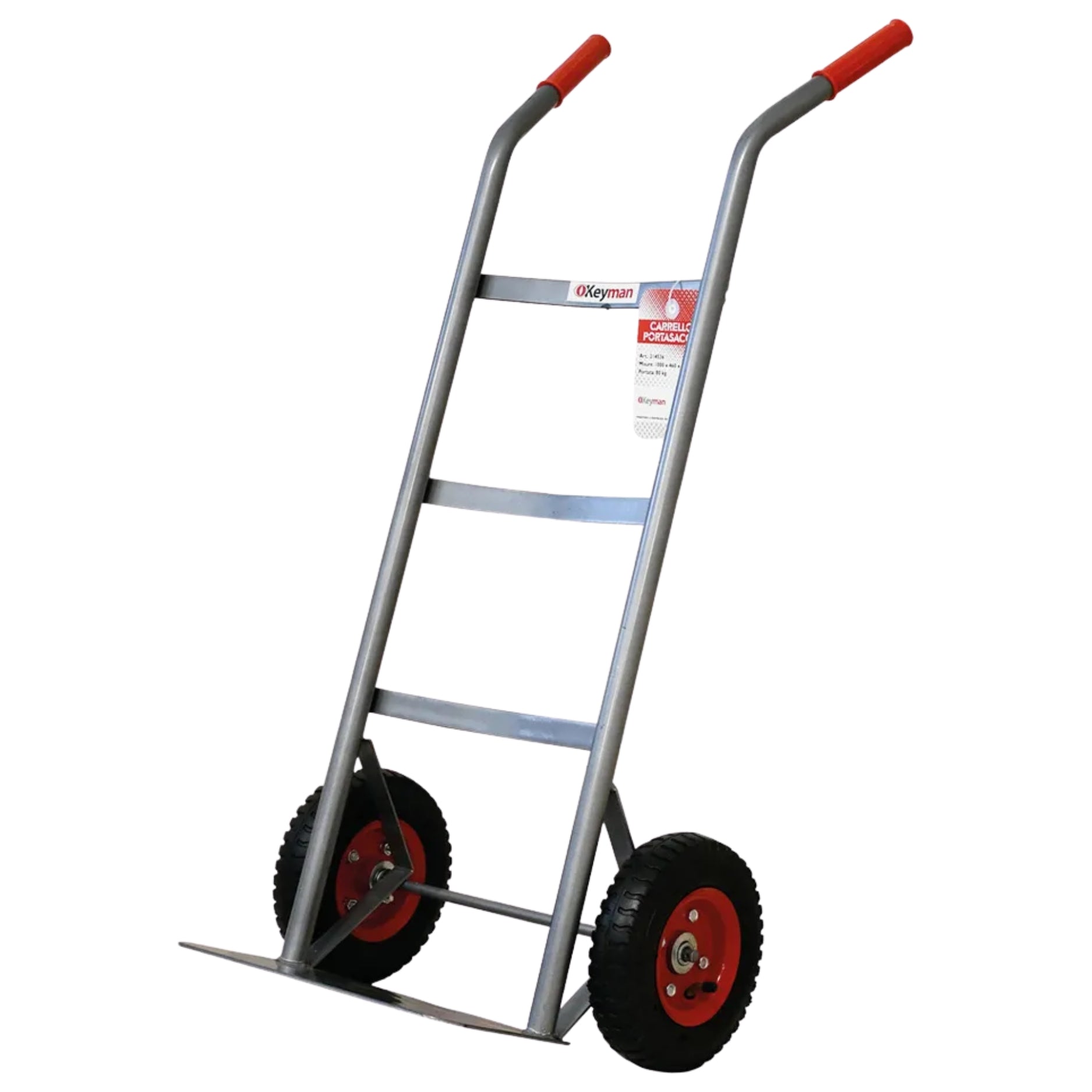 Carrello Portapacchi Eco Mini In Acciaio Verniciato | Con Barre Orizzontali E Ruote Pneumatiche Ø200 Mm | Portata 100 Kg


