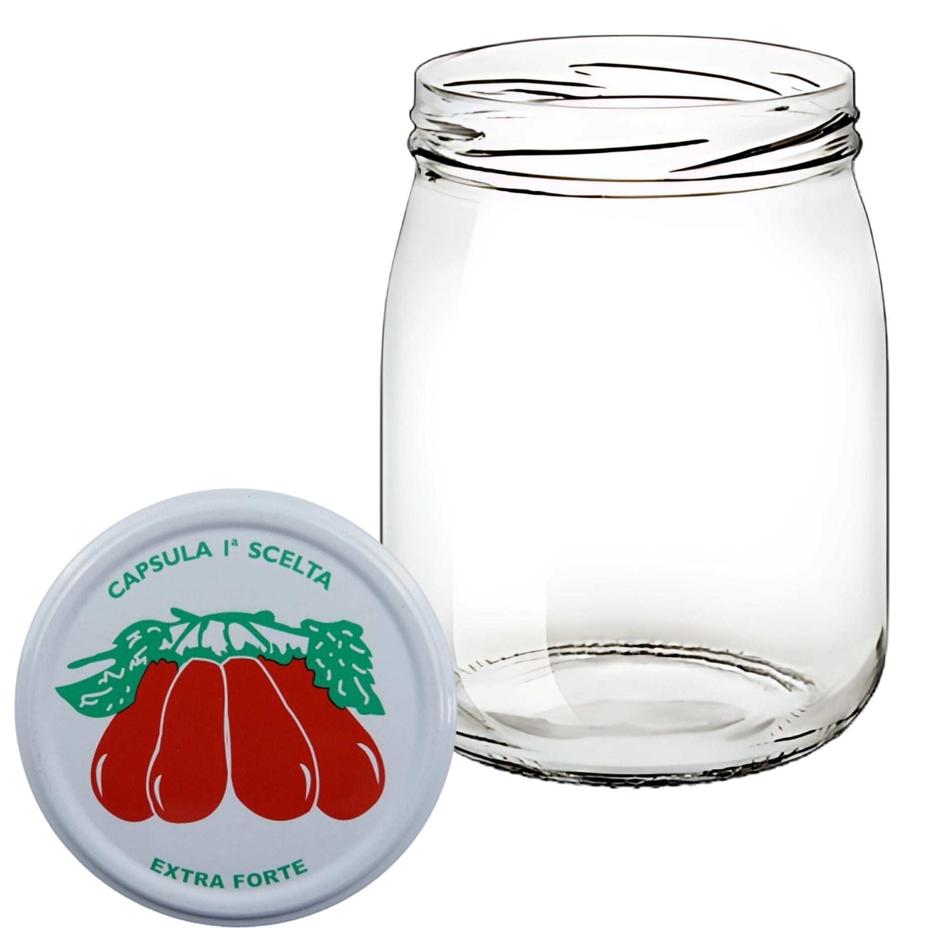 Vaso In Vetro Orto 580 Ml Con Tappo 82 Mm | Pastorizzabile | Ideale Per Conserve, Marmellate E Sottaceti