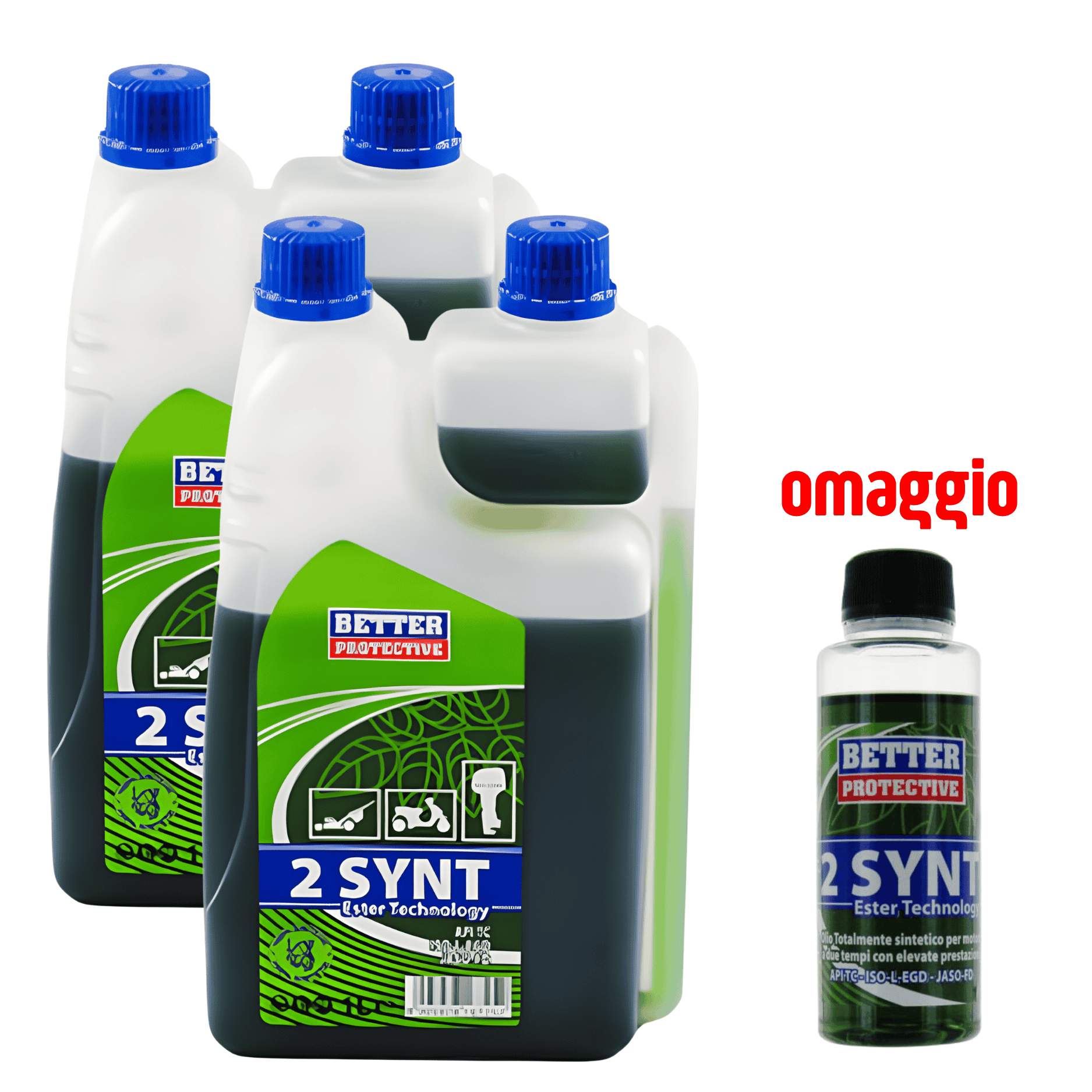 Olio Sintetico Premium Per Miscela 2 Tempi Better | Lubrificante Motori 2T Ad Alte Prestazioni | Riduce Fumo E Incrostazioni | 100 Ml - 1 Lt