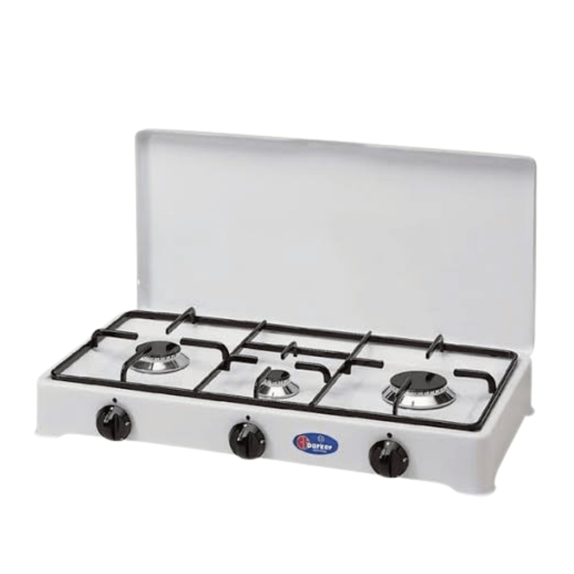 Fornello A Gas 3 Fuochi Parker Mod. 5328 CGP | Struttura Smaltata Made In Italy Per Cucina E Campeggio