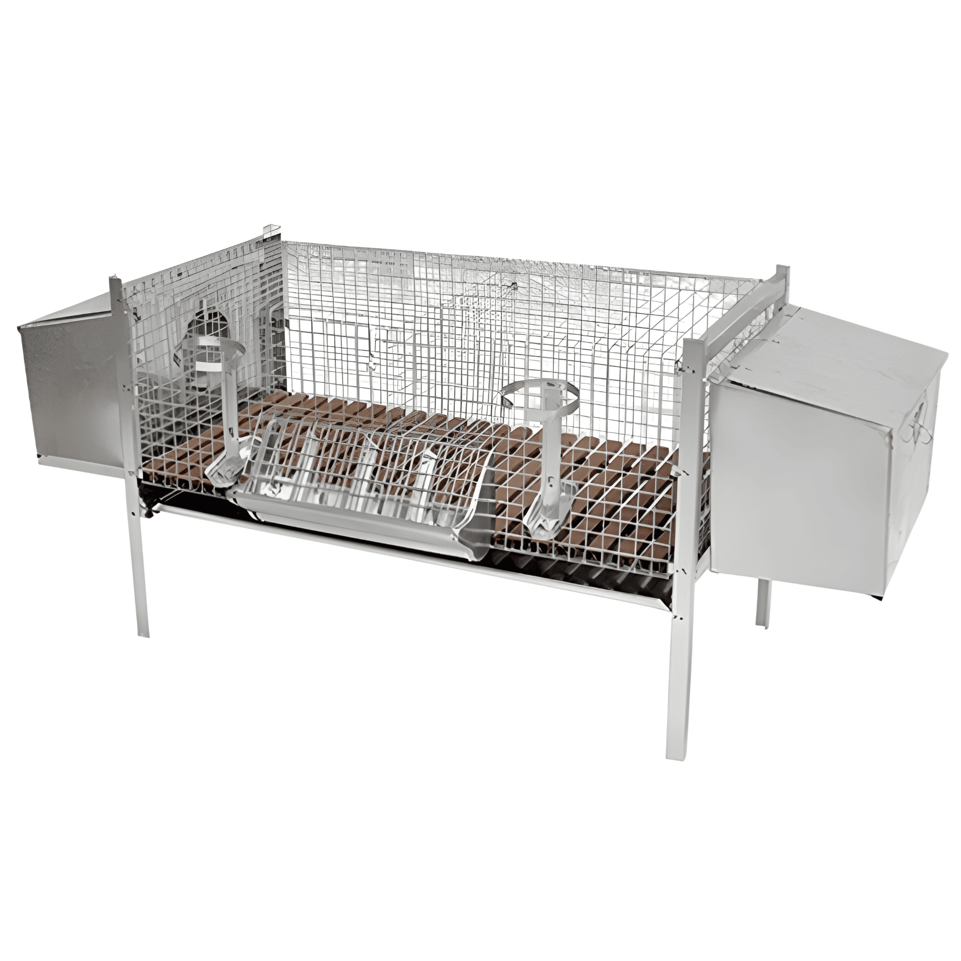 Gabbia Conigli Due Fattrici LIF | Pieghevole Con Rete Zincata | Nidi Esterni E Accessori Inclusi