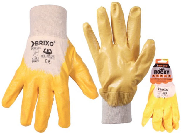 Guanti Da Lavoro BRIXO Rocky In Maglia Leggera Con Rivestimento NBR | Massima Presa E Comfort 