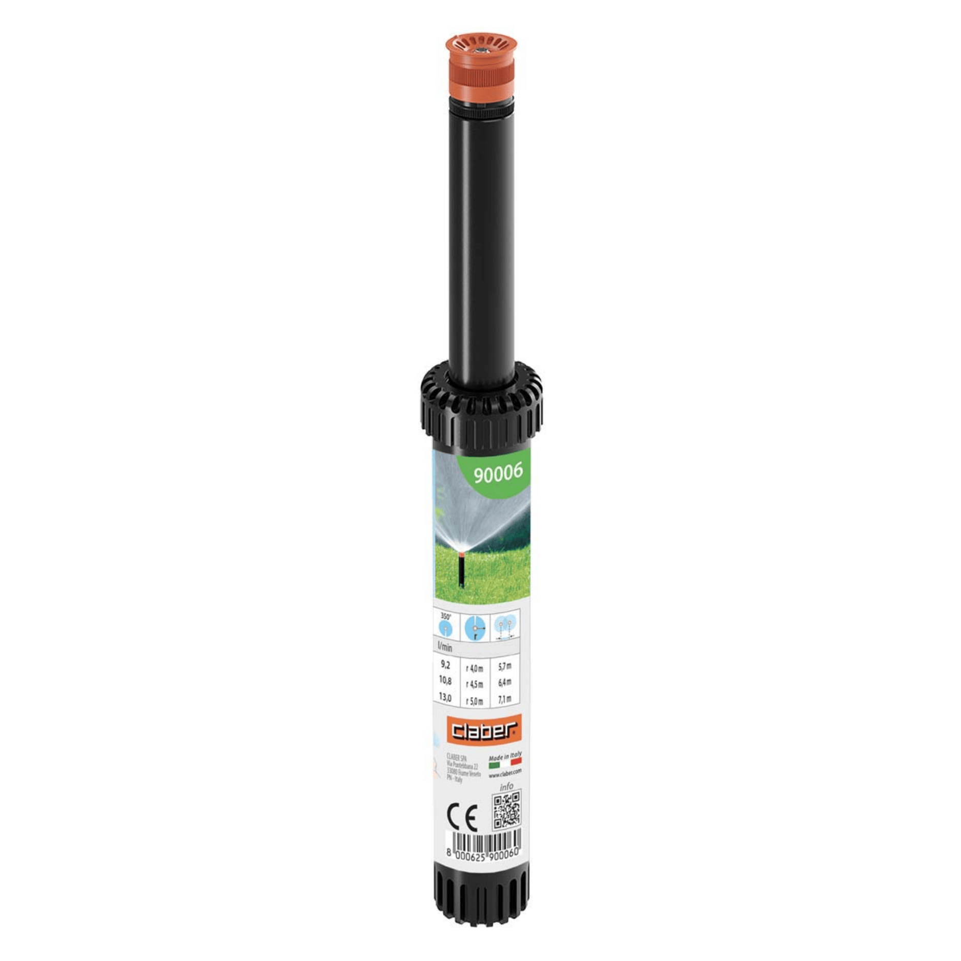 Irrigatore Statico Claber Pop-Up Con Testina Regolabile 0°-350° | Attacco Femmina 1/2” | Acciaio Inox