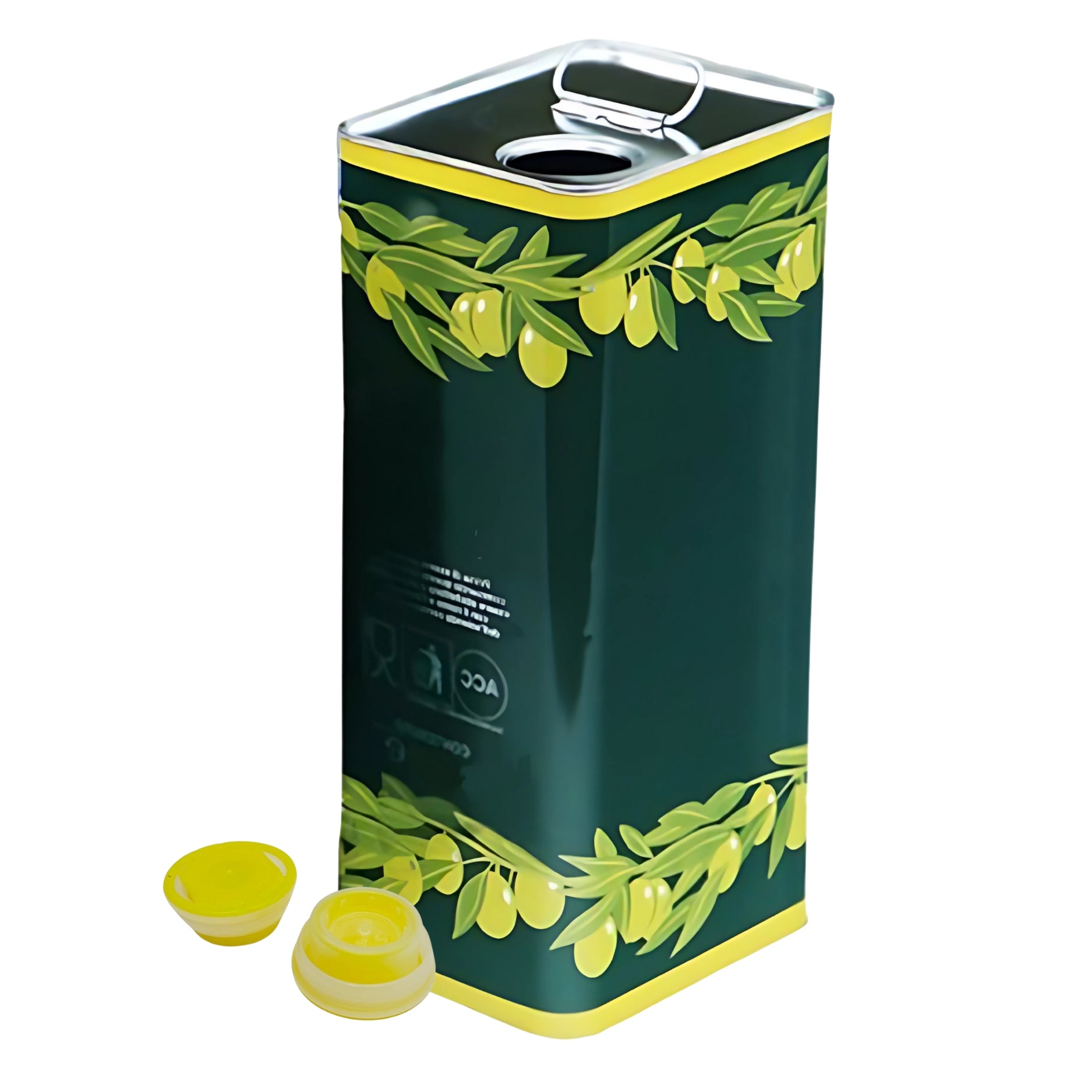 Latta Professionale Per Olio Alimentare In Banda Stagnata Verde Con Tappi Inclusi | Formati Da 1 A 10 Litri