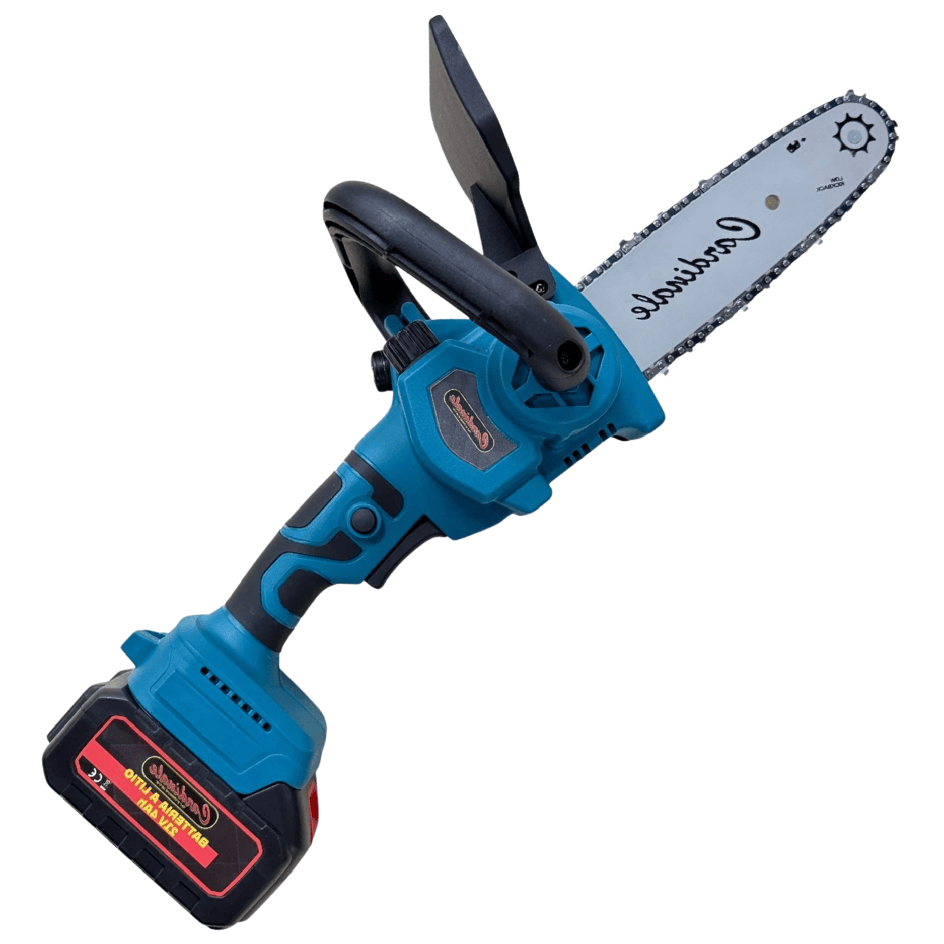 Motosega A Batteria Dexter Cardinale | Potenza 750W Brushless | 2 Batterie 21V 4Ah | Barra 20 Cm