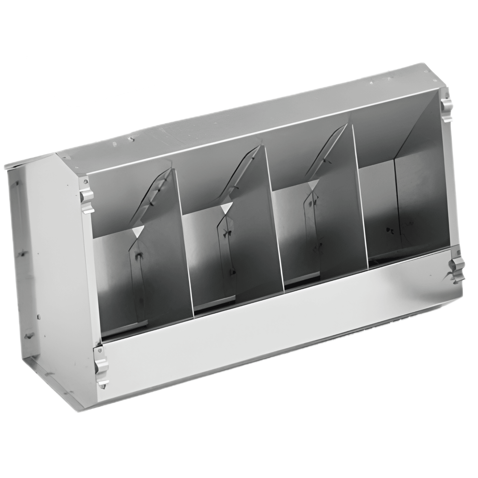 Mangiatoia A Tramoggia 4 Scompartimento  Per Conigli Giacomo Menza | Lamiera Zincata Antiruggine | Con Coperchio