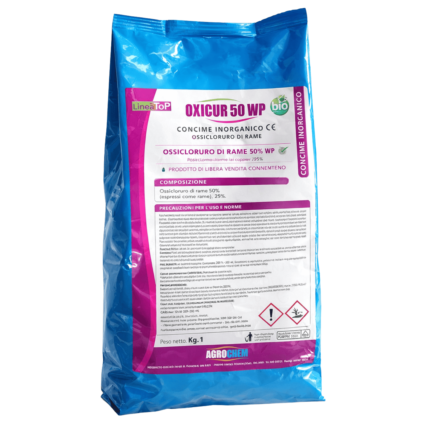 Oxicur 50 Rame WP 50% Ossicloruro | Concime Rameico In Polvere Bagnabile 1 Kg No Patentino
