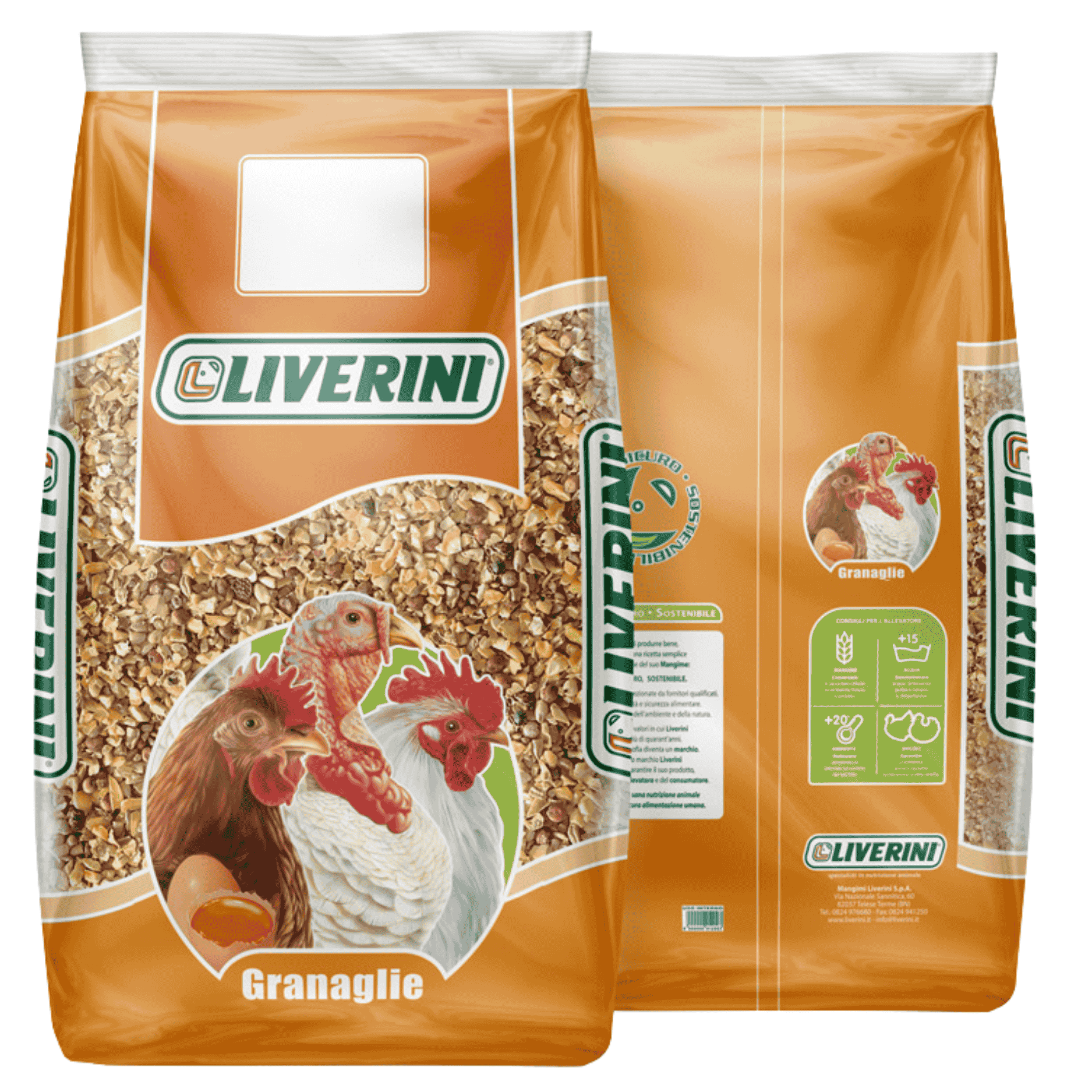 Polletto Rustichello Liverini P12 | Mangime Completo Polli Ovaiole Tacchini Fagiani | Peso 25 Kg