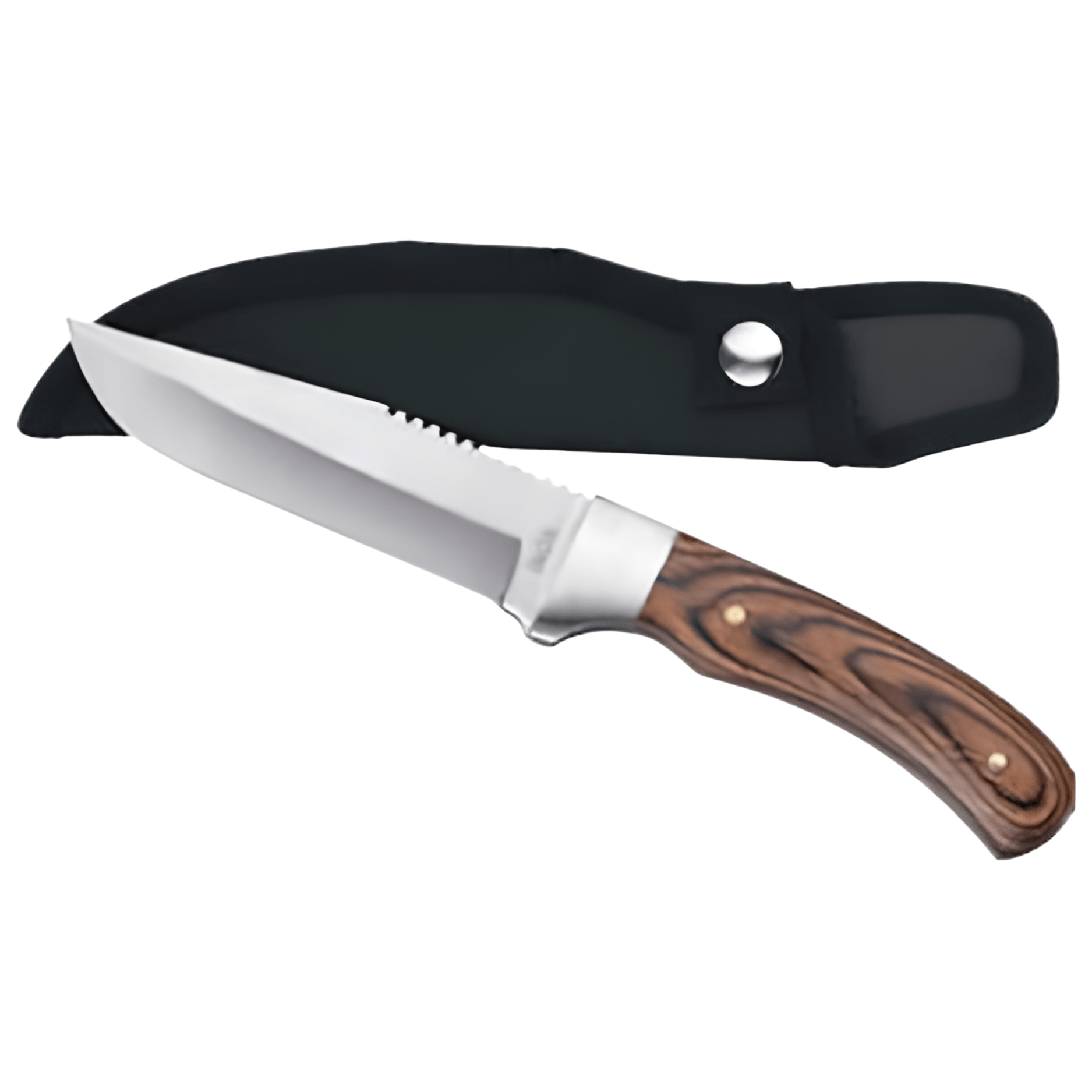 Lama inox. Con fodero. Manico legno.