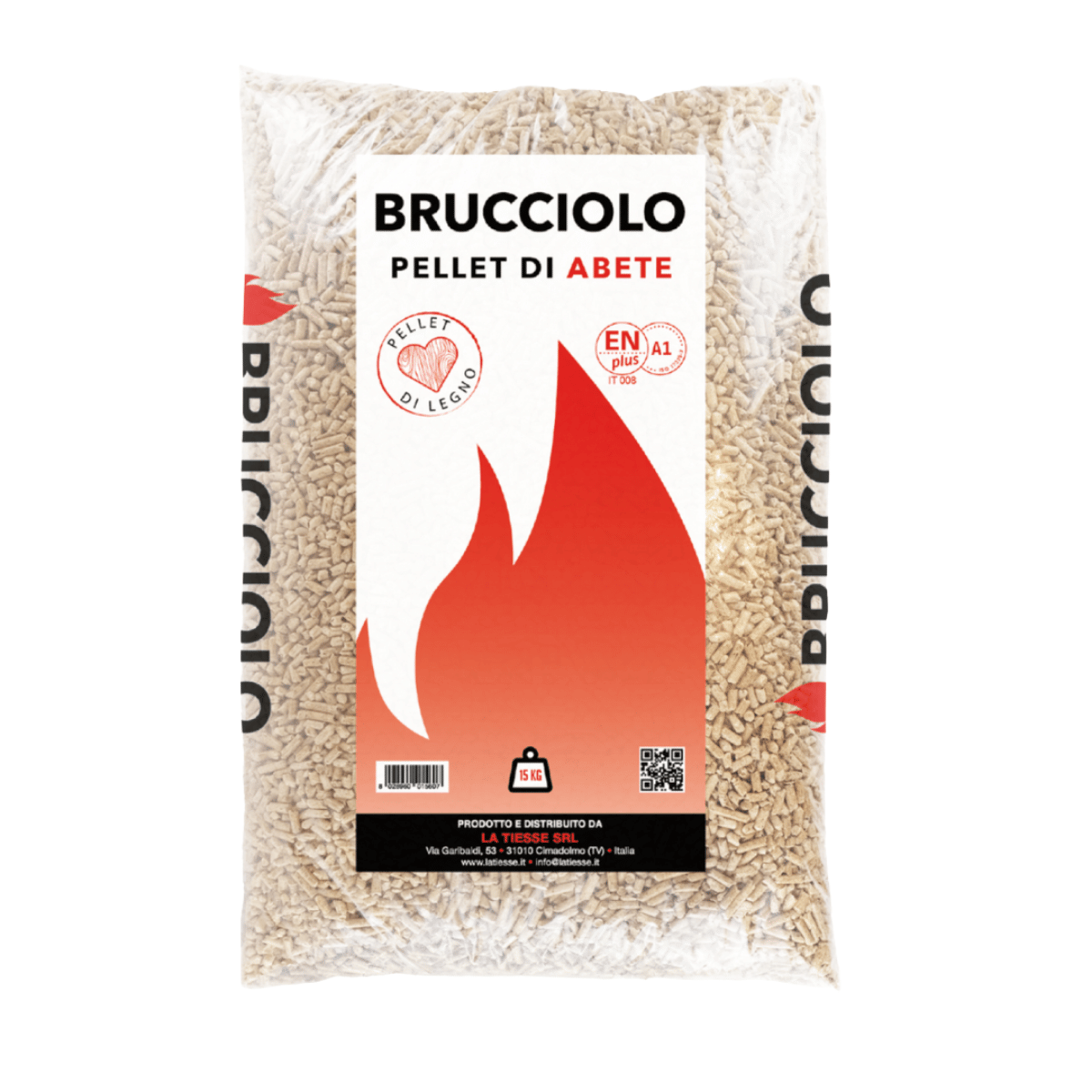 Pellet Di Legno Brucciolo ENplus A1 15 Kg | Alto Potere Calorifico E Basso Residuo Ceneri