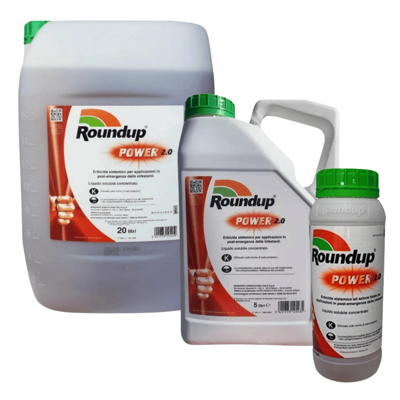 Roundup Power 2.0 Erbicida Sistemico Totale | Glifosate Sale Potassico | Azione Rapida E Profonda