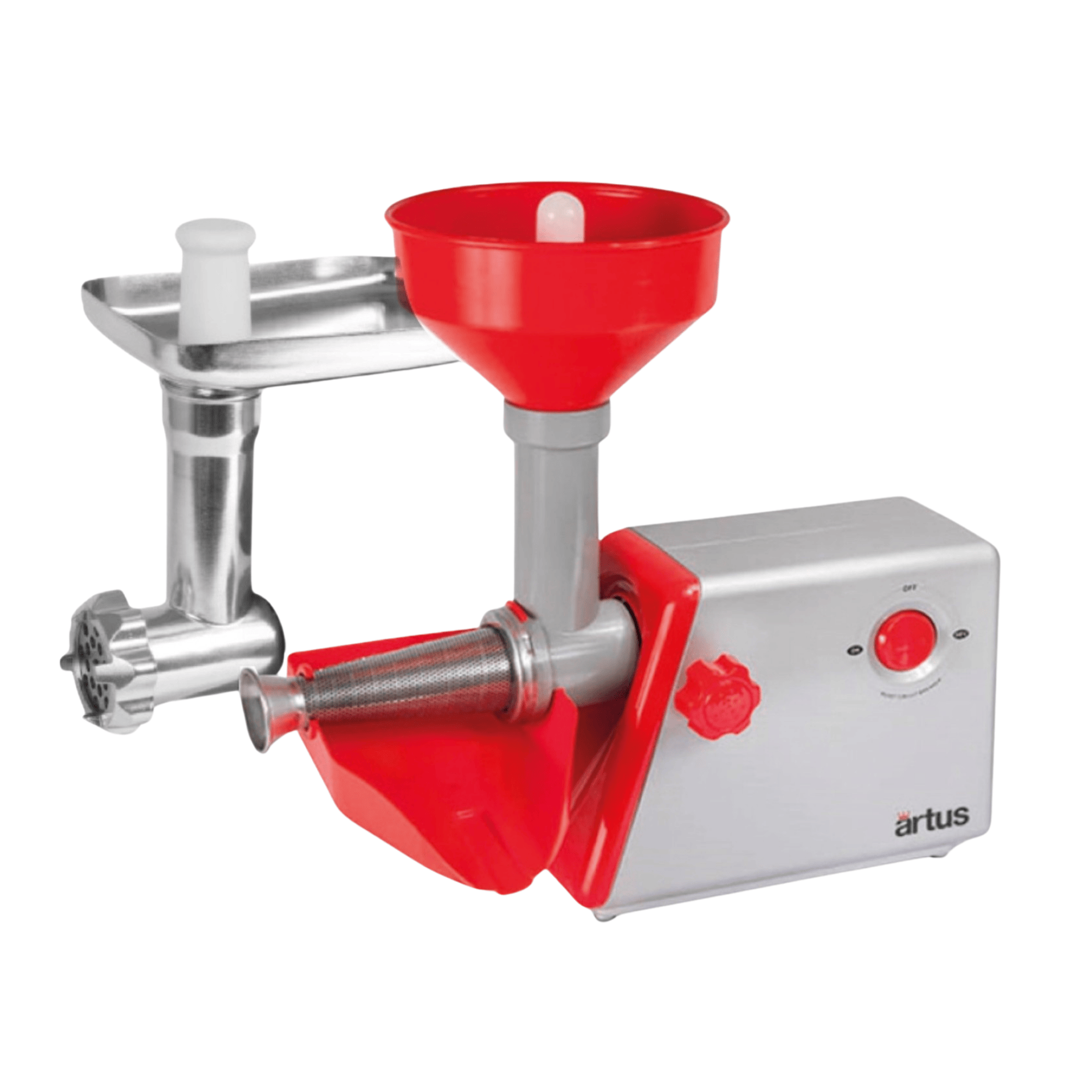 Spremipomodoro + Tritacarne Elettrico Artus C25 Reber | Motore Potente | Filtro Inox | Inversione Marcia